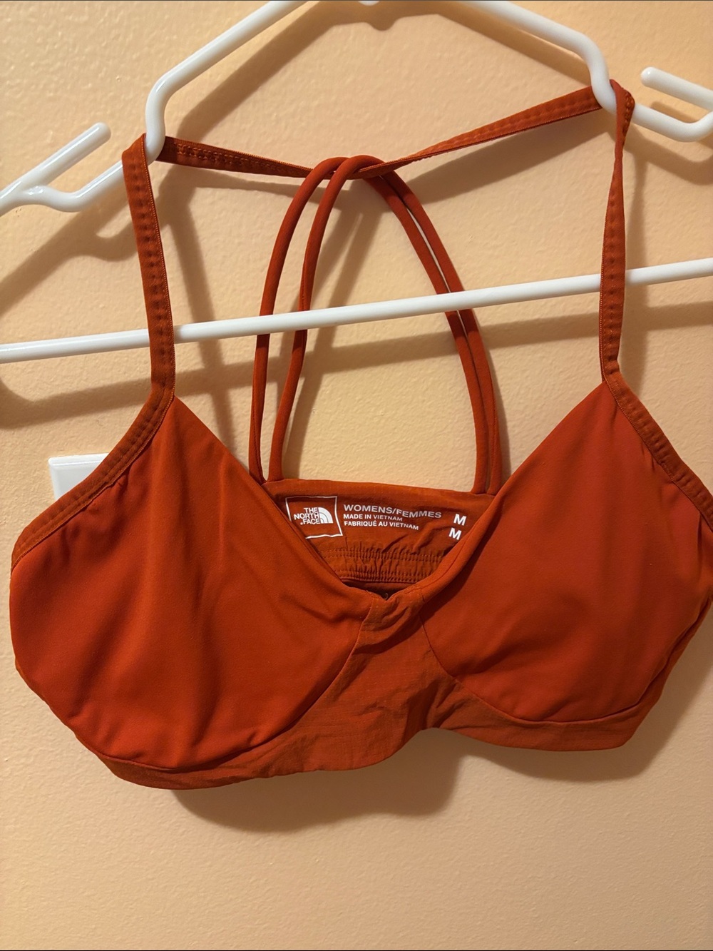 The North Face Women's Rust Orange Strappy Sports Bra